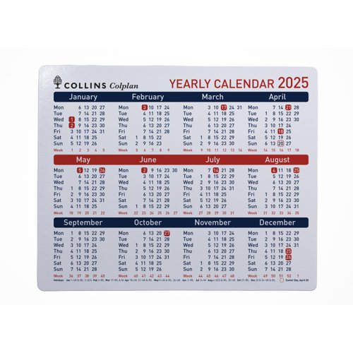 Collins Colplan Yearly Calendar A4 2025 CDS1-25 - 821772