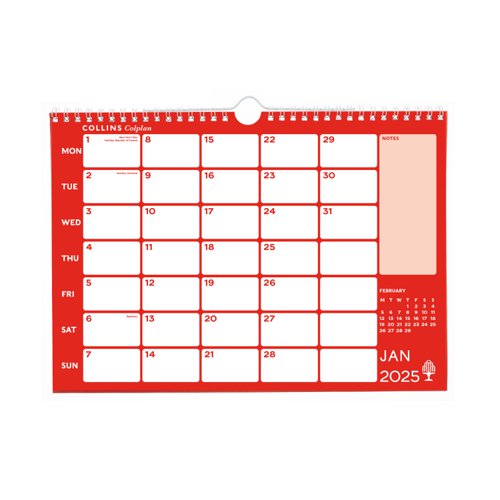 Collins Colplan Memo Calendar A4 2025 CMCA4-25- 821368