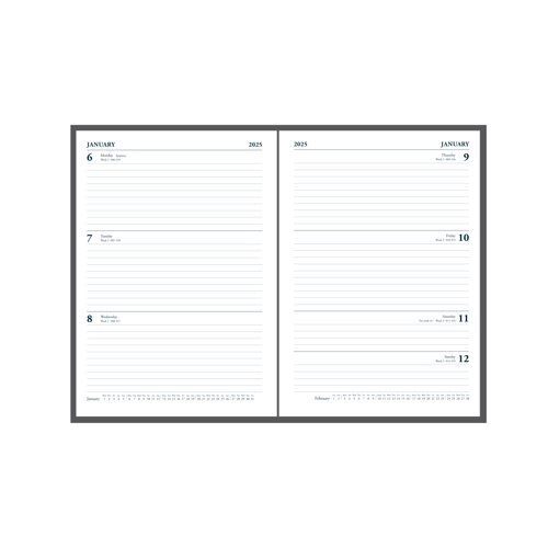 Collins 35 Desk Diary A5 Week to View 2025 Black 35.99-25 - 821399