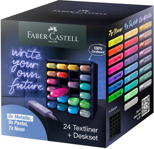 Faber-Castell Highlighter Textliner 46 Assorted Colours (Deskset 24) - 254602