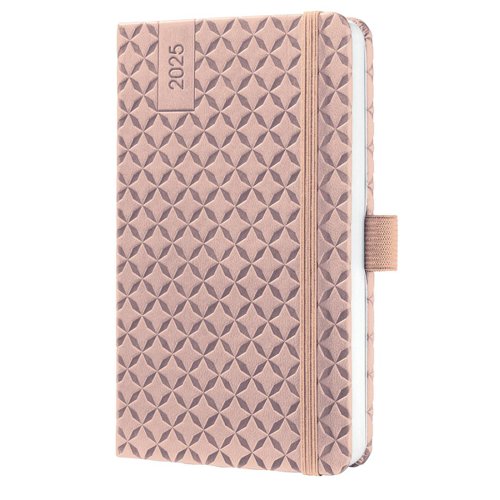 Jolie Diary 2025 Approx A6 Hardcover Thermo PU Week To View Flair 95x150x16mm Pearl Rose