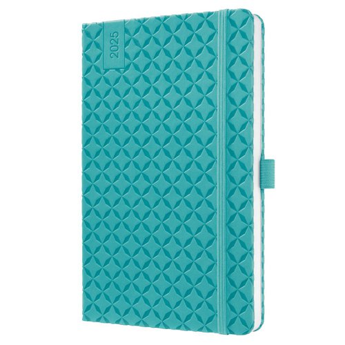 Jolie Diary 2025 Approx A5 Hardcover Thermo PU Week To View Flair 135x203x16mm Aqua Green