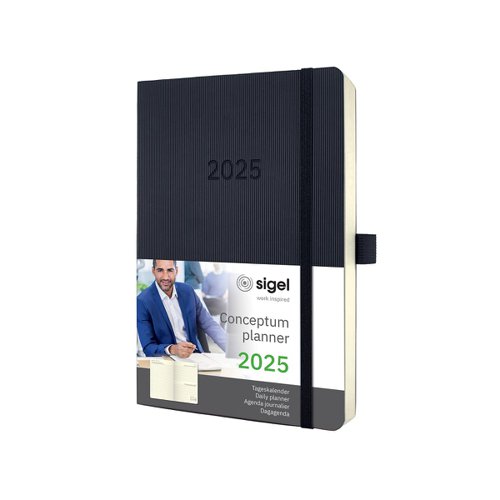 Conceptum Diary 2025 Approx A5 Day Per Page Softcover Softwave Surface 135x210x27mm Black