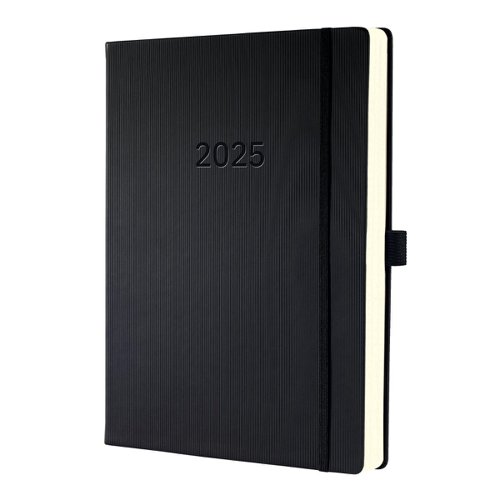 Conceptumm Appointment Diary 2025 A4+ Day Per Page Vertical Layout Hardcover Softwave Surface 225x315x20mm Black