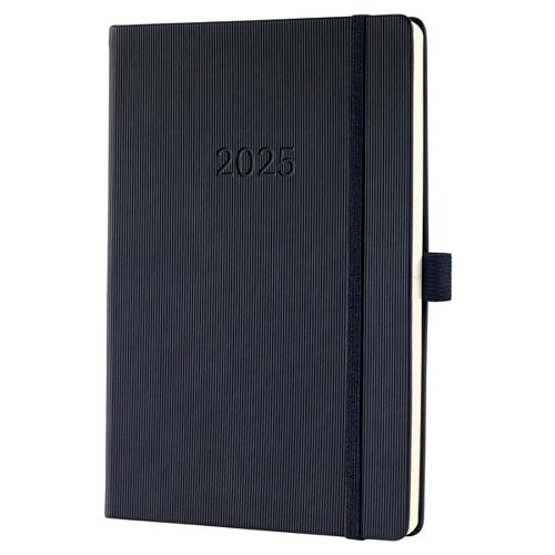 Conceptum Diary 2025 Approx A5 Week To View Vertical Layout Hardcover Softwave Surface 148x213x20mm Black