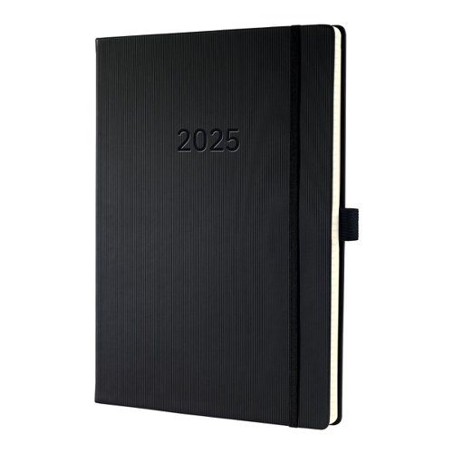 Conceptum Diary 2025 A4+ Week To View Vertical Layout Hardcover Softwave Surface 225x315x20mm Black