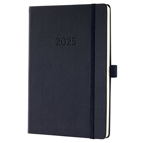 Conceptum Diary 2025 Approx A5 Week To View Hardcover Softwave Surface 148x213x30mm Black
