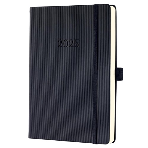 Conceptum Diary 2025 Approx A5 Day Per Page Hardcover Softwave Surface 148x213x30mm Black