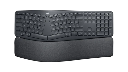 Logitech Ergo K860 QWERTY UK RF Wireless Bluetooth Ergonomic Curved Keyboard with Wrist Rest Keyboards 8LO920010107