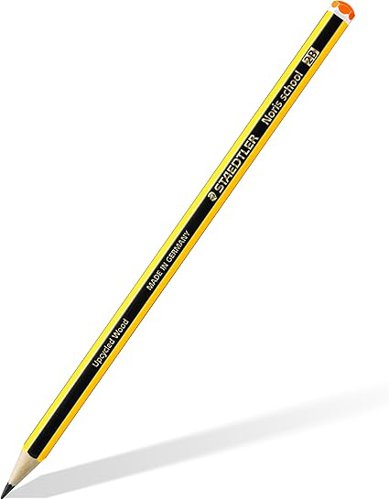 Staedtler Noris 2B Yellow/Black Barrel Graphite Pencil PEFC Certified from Sustainably Managed Forests (Pack 12) - 121-2B