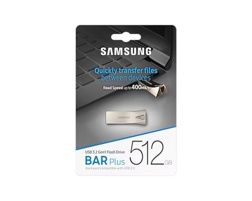 Samsung MUF-512BE 512GB Bar Plus USB3.1 Champagne Silver Flash Drive