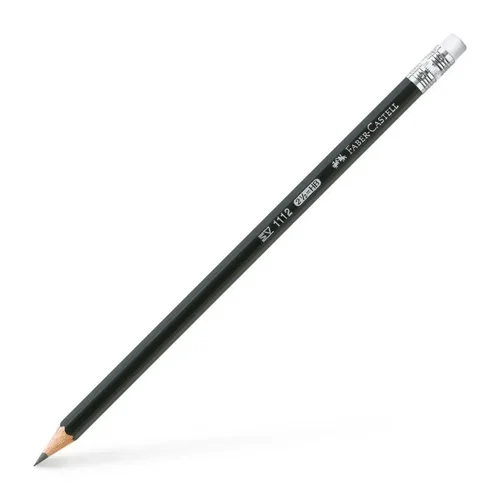 Faber-Castell Graphite Pencil 1112 With Eraser HB (Pack 12) - 111200
