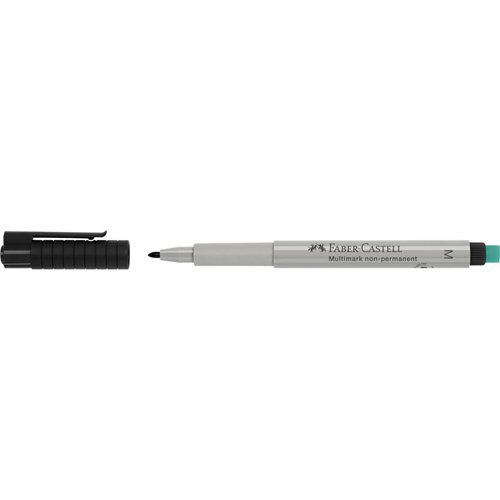 Faber-Castell Marker Non-Permanent Medium Line Width Black (Pack 10) - 152699 OHP Pens 49237SQ