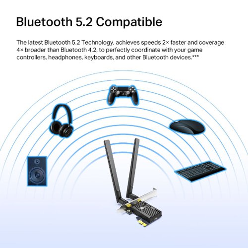 TP-Link Archer AX3000 Wi-Fi 6 Bluetooth 5.2 PCIe Adapter