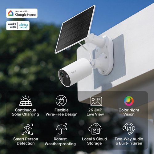 TP-Link Tapo C410 Solar-Powered Security Camera Kit CCTV Cameras 8TP10439511