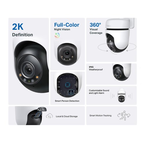 TP-Link Tapo C510W Outdoor Pan Tilt Security Wi-Fi Camera 2 Twin Pack CCTV Cameras 8TP10441927