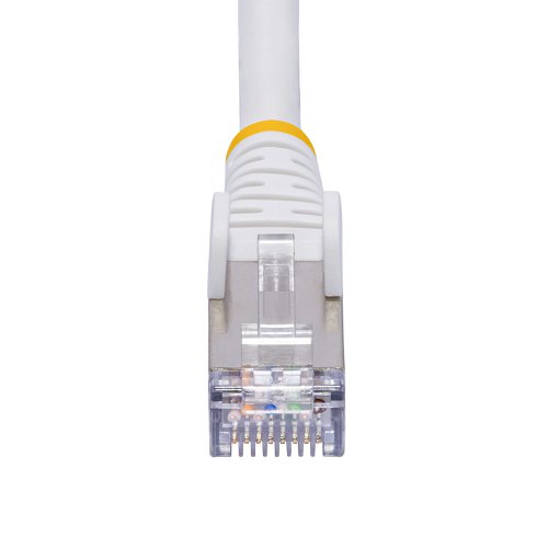 Connect to a 25/40Gbps switch or networking device using this Snagless S/FTP Category 8 Ethernet Cable. The 2000MHz maximum frequency enables up to four times higher throughput than Cat6a.Pure Bare Copper WireOur Snagless Cat8 Cables are designed for long-lasting performance. The 4-Pair Shielded and Foiled Twisted Pair (S/FTP) construction utilizes 26AWG pure bare copper wire for improved conductivity and low resistance, ensuring reliable transmission and minimal signal loss.Pure bare copper wiring offers consistent performance characteristics across different environments. Each pair is shielded in aluminium-mylar foil and tinned copper braid for enhanced EMI protection.Durable ConstructionThe Cat8 Ethernet Cable features snagless 50-micro gold-plated connectors that enable a precise fit to minimize wear and are rated beyond 750 connector mating cycles. The flexible Low Smoke Zero Halogen (LSZH) flame-retardant jacket emits low smoke and toxic fumes when exposed to extreme heat or in the event of a fire. This enables safer installations in poorly-ventilated areas including some industrial settings, self-contained environments such as trains and aircraft, as well as residential settings where compliance with building codes must be considered.The cable is rated to withstand -/+90-degree bends and routes well in confined spaces.Versatile DependabilityThe Shielded Cat8 Patch Cord is ideal for high-density 25/40GBASE-T networks and supports up to 100W output to Power over Ethernet (PoE++) devices. Establish connectivity to 25G/40G switches, Network Attached Storage (NAS), Storage Area Networks (SANs), and SFP modules. It facilitates reliable throughput and power to low-latency and critical PoE devices, including PoE switches, access points, and IP cameras.Backward compatibility with Cat 6/6a and Cat 5/5e standards ensure seamless integration into existing network environments. Our Snagless Cat8 cables are Fluke channel tested for guaranteed Cat8 performance.