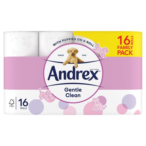 Andrex Gentle Clean Toilet Rolls White (Pack 16) 1102122