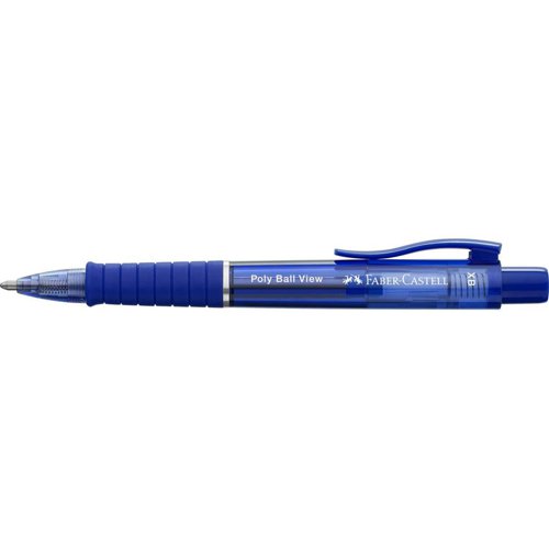 Faber-Castell Ballpoint Pen Poly Ball View Blue (Pack 5) - 145751 49027SQ