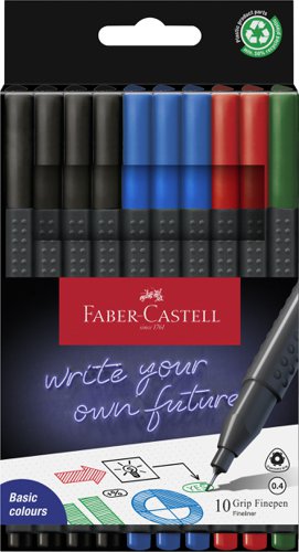 Ideal for thin lines and shading: the finepen features an ergonomic triangular barrel that automatically promotes a tripod grasp and ensures optimum writing comfort.