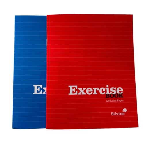 Silvine A4 Exercise Book 120p Red/Blue Pack 20