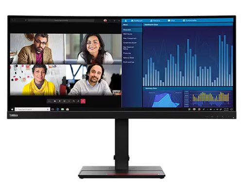 Lenovo ThinkVision P34w-20 34.1 Inch 3440 x 1440 Pixels Wide Quad HD IPS Panel HDMI DisplayPort USB-C Monitor