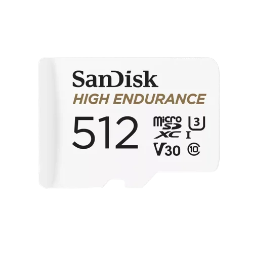 SanDisk High Endurance 512GB Micro-SDHC Memory Card and Adapter