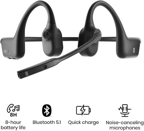 Shokz OpenComm Black Bone Conduction Stereo Bluetooth Headset