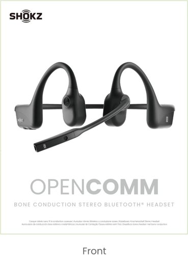 Shokz OpenComm Black Bone Conduction Stereo Bluetooth Headset