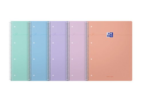 Oxford Smart Pastel Notebook A5 Ruled Assorted (Pack 5) - 400187022