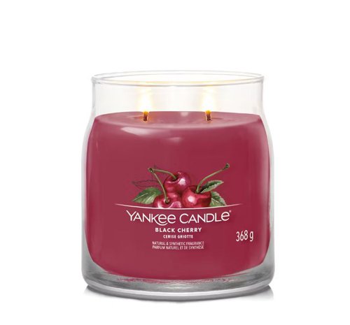 Yankee Candle Signature Medium Jar 368g Black Cherry (Pack of 4) 1701391E