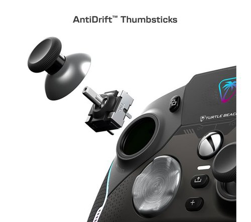 The Turtle Beach® Stealth™ Ultra high-performance wireless smart game controller with charge dock is built for gamers who demand the best. Lag-free wireless quickly connects to Xbox consoles, and Windows PCs, plus Bluetooth® for Android devices & supported Smart TVs. Tactile microswitches throughout provide fast, reliable response and last up to 5X longer than standard buttons, while AntiDrift™ thumbsticks eliminate drift for precise, customizable control and adjustable triggers suit your game on the fly. The Connected Command Display lets you customize the RGB lighting, audio, thumbsticks, mappable buttons and more, plus patented technology receives social notifications from your phone. Best of all, adjustable power modes provide up to 30 hours of battery life on a single charge.