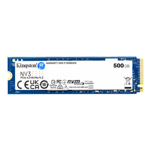 Kingston Technology NV3 500GB PCI Express 4.0 NVMe Internal Solid State Drive