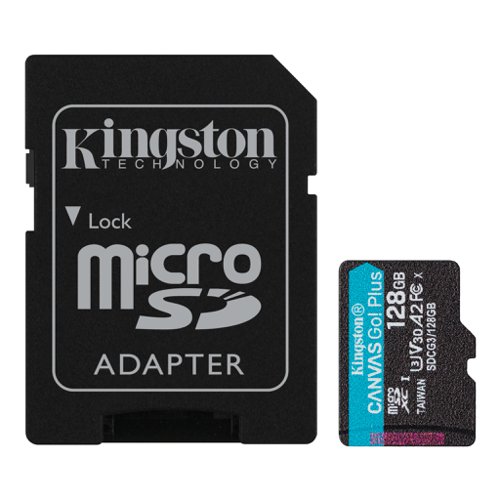 Kingston Technology Canvas Go Plus 128GB MicroSDXC Memory Card and Adapter