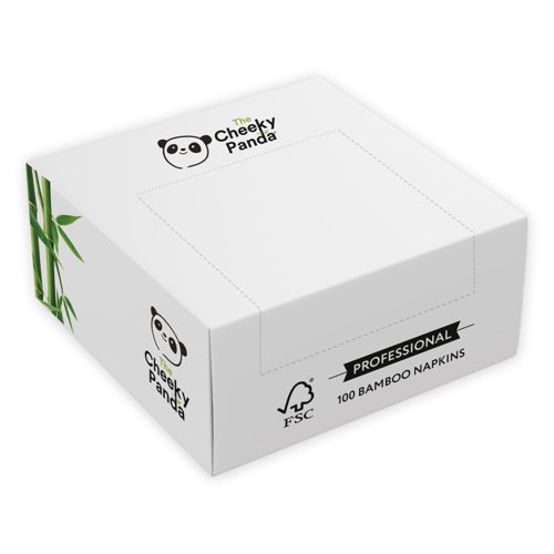 Cheeky Panda Sustainable Large Bamboo Napkins 40 x 40cm 100 Napkins Per Pack (Pack 4) - PFCNAPKXL4