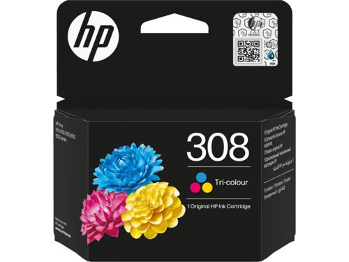 HP No 308 Tri-Colour Ink Cartridge - 7FP20UE