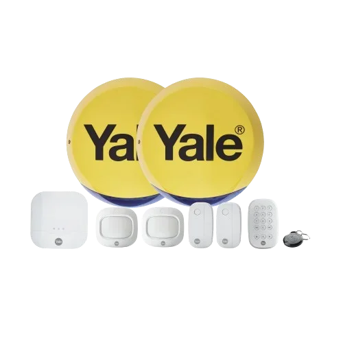 Yale Sync Family Plus Smart Home Alarm 9 Pieces Kit - Alarm Hub; Live Siren; Dummy Siren; 2x PIR Motion Sensor; 2x Door/Window Contact; Keyfob; Keypad