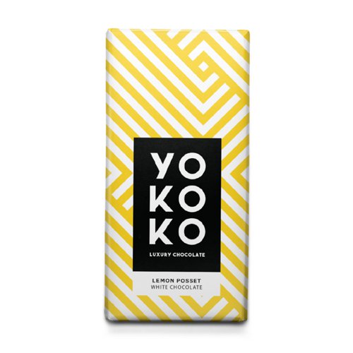 53346CP | All of our chocolate is sustainably sourced and hand crafted in the UK. We are always enhancing our range of unique flavours including Lime & Chilli, Fudge Brownie, Lemon Posset and Peppermint Flake. Whether you are buying for yourself or a loved one, YOKOKO chocolate brings quality and style to chocolate!Lemon posset white chocolate (Cocoa solids 29% minimum, milk solids 23% minimum). Rich & creamy white chocolate infused with natural lemon oil, handcrafted in the UK with expert knowledge and love. Made with sustainably sourced cocoa from The Ivory Coast.