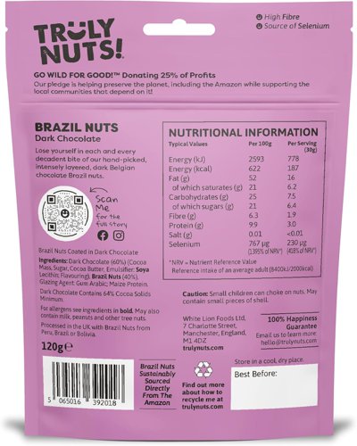 Experience the marriage of unique flavours and sustainability with Truly Nuts! Our nut varieties are more than just a healthy snack; they're a testament to our passion for our planet and its people.It’s easy to talk your way into our hand-picked, wild.Lose yourself in each and every decadent bite of our hand-picked, wild-harvest, intensely layered, dark Belgian chocolate Brazil nuts.And the selenium in Brazil nuts... it's known to support hair, nails, and immunity, while protecting your cells against oxidative stress.