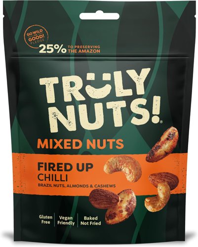 Truly Nuts Hot Chilli Mixed Nuts One Tree planted for every purchase (Bag 120g) - 0401373