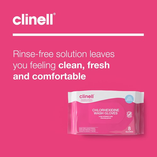 Clinell Chlorhexidine Wash Gloves (Pack of 8) CHGWGL8 | Gama Healthcare Ltd