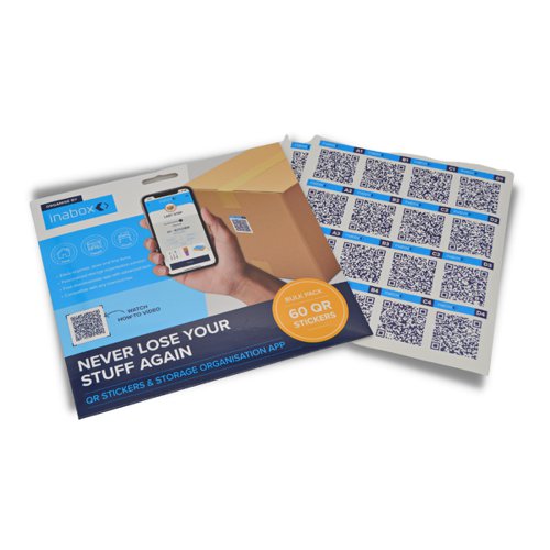 Inabox Organise By Inabox Pre-printed QR Stickers Storage Solution (Pack 60) - N70982