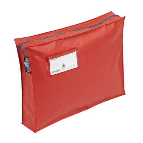 Versapak Mailing Pouch with Gusset Button Zip Closure 406 x 305 x 75mm Red - ZG2-RDS