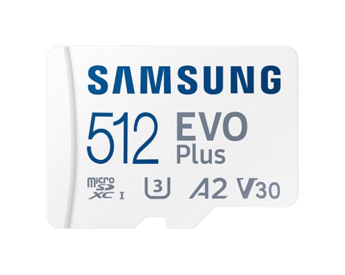 Samsung EVO Plus 512GB V30 A2 MicroSDXC Memory Card and Adapter