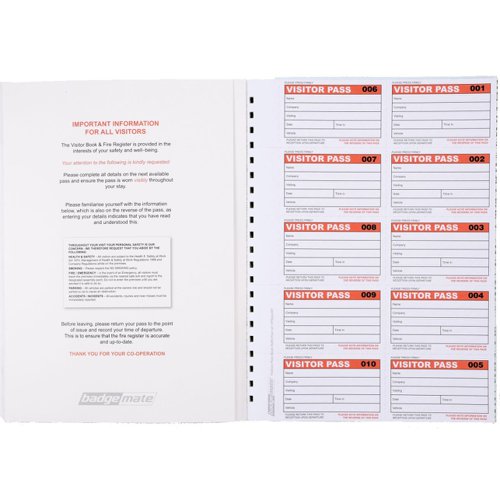 Visitors Pass Book Refill with 300 passes