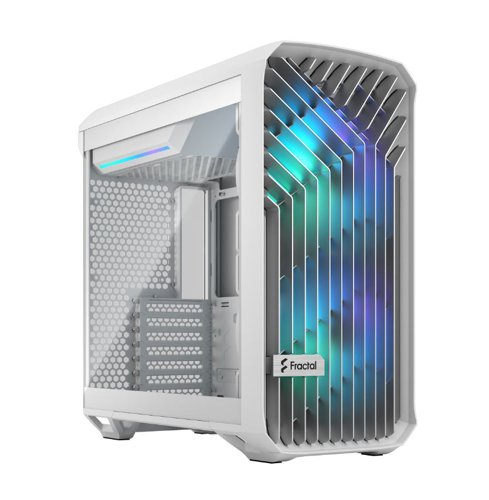 Fractal Design Torrent Compact RGB White Tempered Glass Clear Tint Mid Tower PC Case