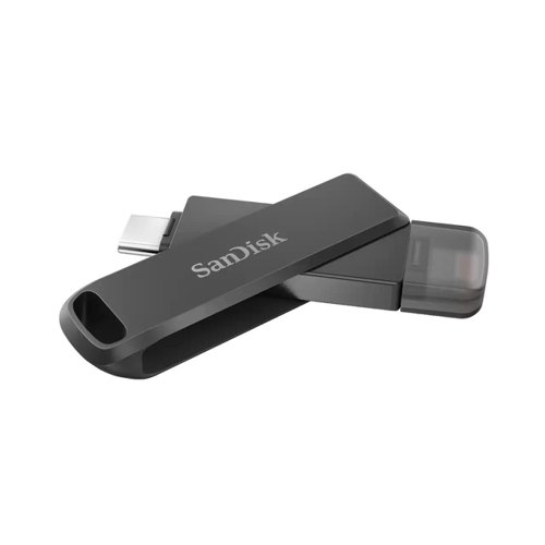 SanDisk iXpand Luxe USB-C Lightning Black Flash Drive