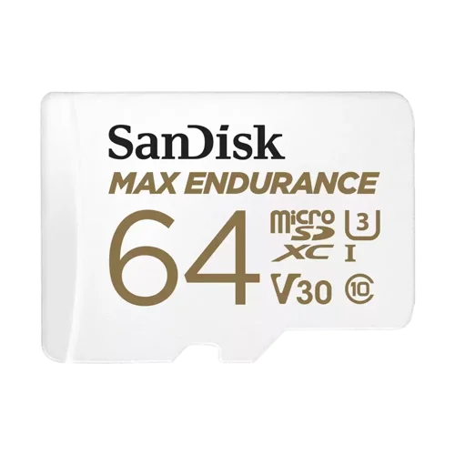 SanDisk MAX Endurance 64GB Class 10 UHS-I U3 V30 MicroSDXC Memory Card and Adapter