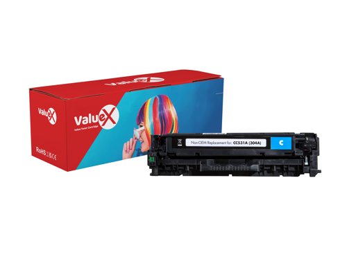 ValueX HP 304A Black Standard Capacity Remanufactured Toner Cartridge 3.4k pages - CC530A