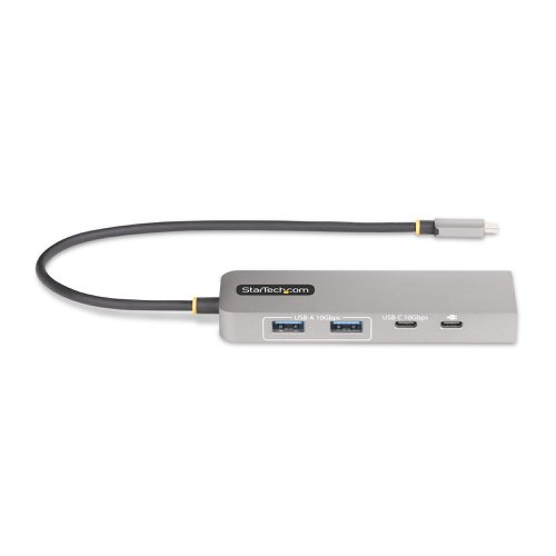 8ST10431447 | This USB Type-C Hub with 2.5Gigabit Ethernet and 100W USB Power Delivery Pass-Through adds three USB 3.2 Gen 2 (10Gbps) ports (2x USB-A, 1x USB-C) to a USB-C enabled computer. Connect the USB hub to a USB-C port on a laptop, using the built-in 1ft (30cm) USB-C host cable. Charge a host laptop by connecting the host laptop's USB-C power supply to the USB Power Delivery (PD) 3.0 port. Backward compatibility with USB 2.0 (480Mbps) devices ensures support for a wide range of modern and legacy USB peripherals.2.5 Gigabit EthernetThe USB hub features a 2.5 Gigabit Ethernet adapter. The Ethernet controller is compatible with the IEEE 802.3bz standard (2.5GBASE-T/NBASE-T) and supports Wake-on-LAN (WoL), Jumbo Frames, and V-LAN Tagging. The network adapter enhances network reliability, security, and performance at speeds of up to 10/100/1000/2500Mbps.USB Power Delivery Pass-ThroughThis USB hub features 100W USB Power Delivery 3.0 pass-through (85W laptop charging). Connect a power source to the PD pass-through port to power the connected host device. PD 3.0 features Fast Role Swap (FRS) to prevent USB data disruption when switching power sources (USB-C power adapter to bus power).This Power is dynamically shared across the downstream ports. For added protection to the USB hub and any connected devices, the USB hub features Overcurrent Protection (OCP). OCP prevents faulty USB peripherals from drawing more power than is safely allocated.Plug and PlayThis device is compatible with all major operating systems, including Windows, macOS, ChromeOS, iPadOS, and Android. The Hub is automatically detected, configured, and installed upon connection to a host computer.Enhance Productivity and Device Management with the StarTech.com Connectivity Tools ApplicationDeveloped to improve performance and security, StarTech.com Connectivity Tools is the only software suite on the market that works with a wide range of IT connectivity accessories. The software suite includes:USB Event Monitoring Utility: Track and log connected USB devices.MAC Address Pass-Through Utility: Improve network security.Wi-Fi Auto Switch Utility: Enable users to quickly access faster network speeds via wired LAN.